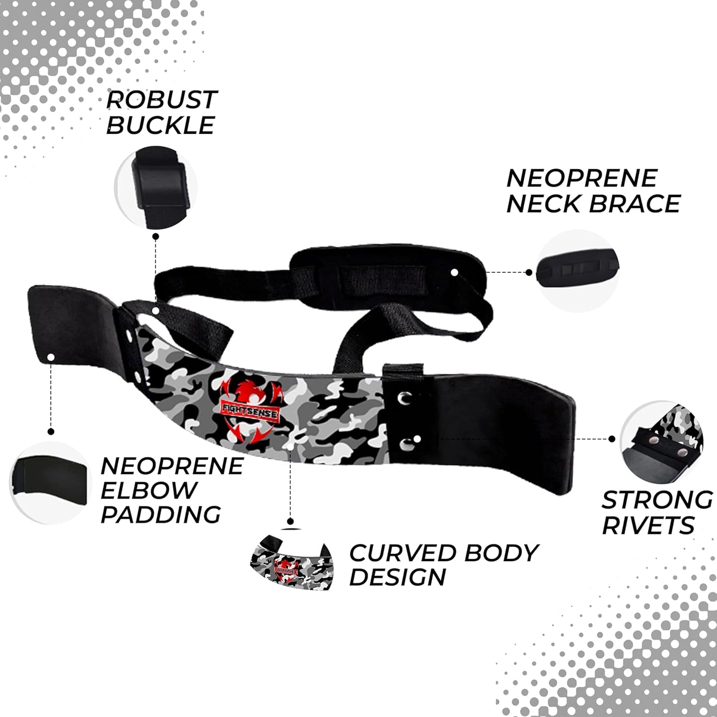 FIGHTSENSE Arm Blaster Biceps Curl Triceps Muscle Isolator Bomber Fitness Gym Workout Training Support