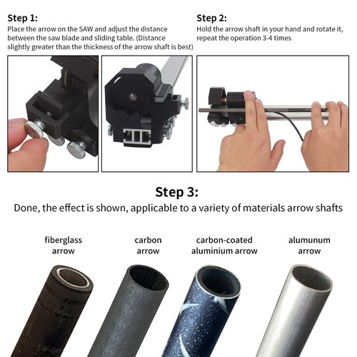 SPG Electric Archery Arrow Saw, Adjustable Carbon Arrow Cutter Precision Arrow Cutter Carbon Arrows Kit with 2 Additional Replacement Saw Blades Professional Arrow Cutting Saw for Arrow Shaft DIY