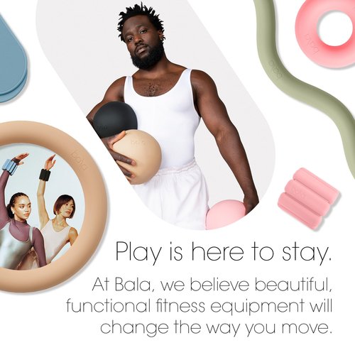 Bala Non-Weighted Exercise Ball (Sea) - 8" Yoga Ball for Barre, Stretching, Strength & Core Training - Small Pilates Ball Workout Accessory with Mini Pump for Home Gym & Fitness Routines