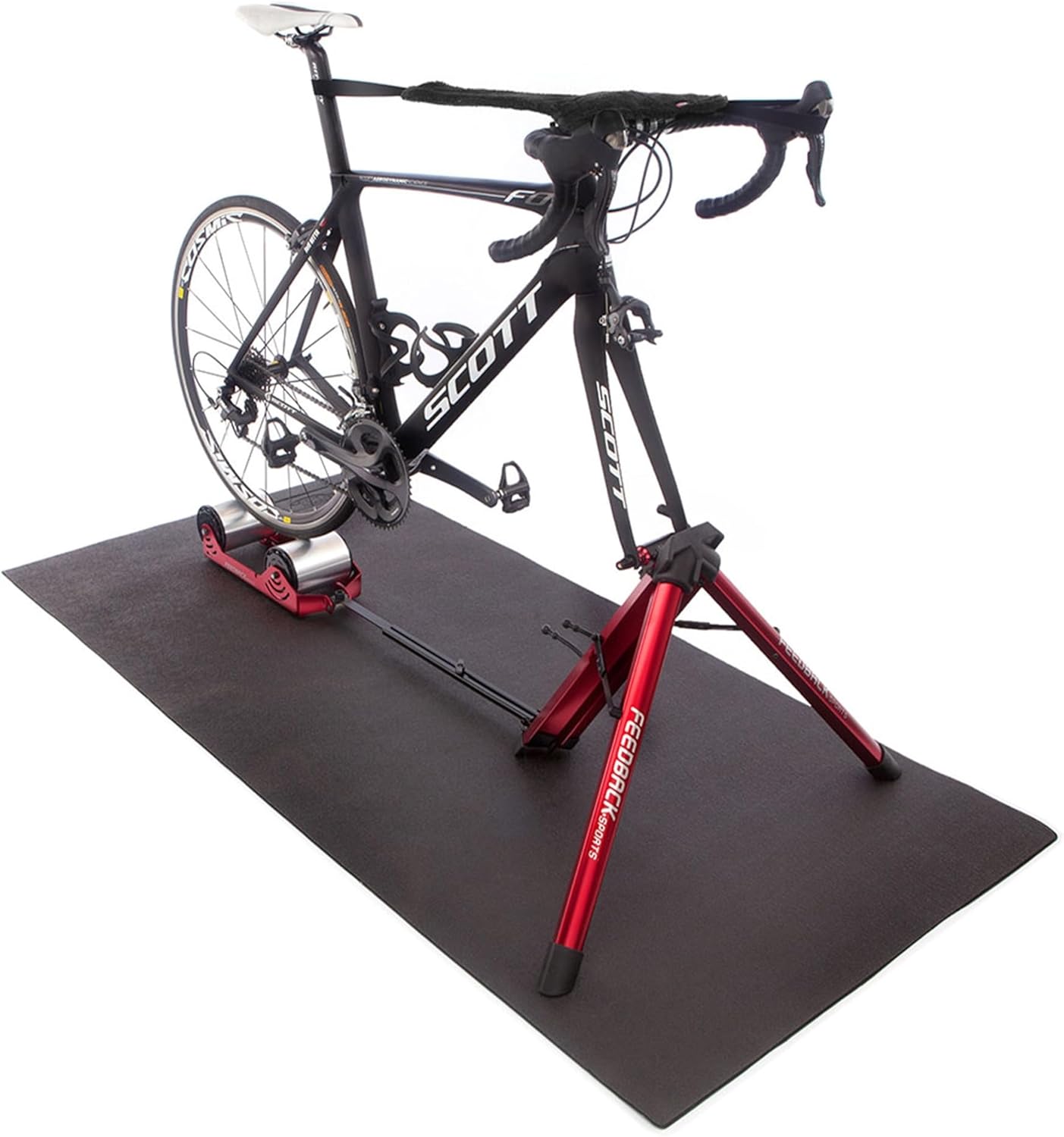Feedback Sports | Bicycle Trainer Mat | Non-Slip Surface, Cycling Cleat Safe | Place Under Bike Trainer | Protect Flooring