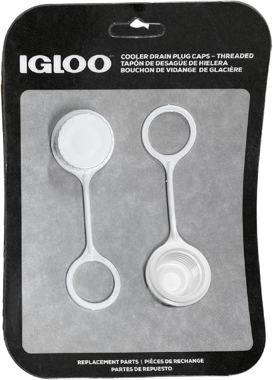 Igloo Tethered Drain Plug Caps, White, Small (20049)