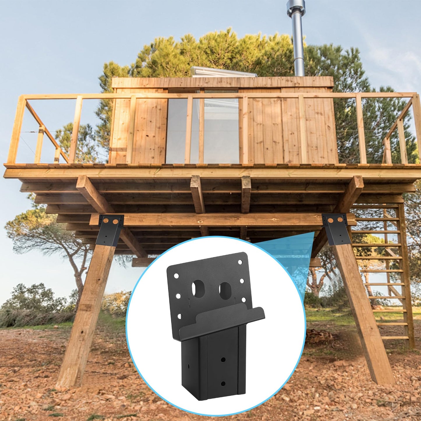 4 Pcs Outdoor 4"x4" Compound Angle Brackets,Deer Stand Brackets for Deer Stand, Hunting Blinds and Tree Houses