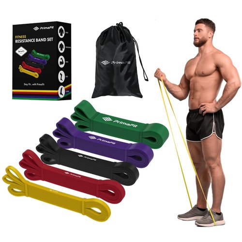 PrimaFit Resistance Bands for Working Out, Exercise Bands Resistance, Pull Up Assistance Bands, Workout Bands, Weights Dumbbell Set Alternative, Stretching, Gym Bands, Men Women