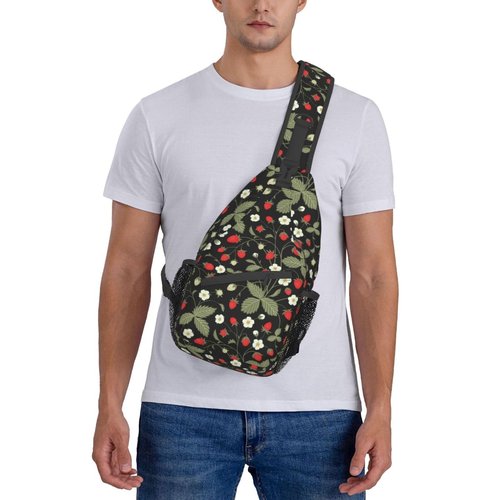 Strawberry Sling Backpack Chest Bag Crossbody Shoulder Bag Gym Cycling Travel Hiking Daypack For Men Women