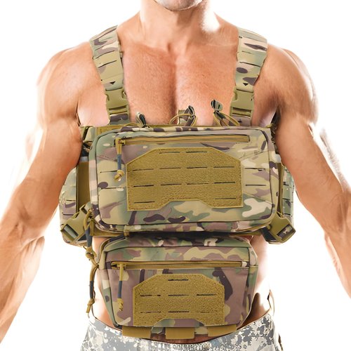 YIELDEDLAND One-Size 1000D Lightweight Tactical Chest Rig with Mag Pouches, Shell Holders, Wing Pouches for Outdoors