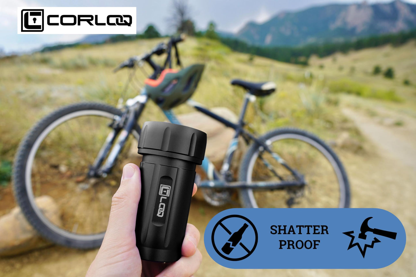 Corloq EDC120 Rugged Waterproof EDC Survival Bug Out Storage Container, Zytel, Black Body, Black Cap
