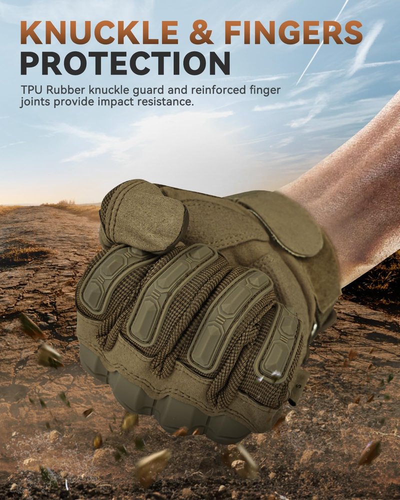 KUMGIM Tactical Gloves for Men Women, Motorcycle Gloves Black Gloves Touchscreen for Airsoft Outdoor Hunting Shooting Paintball Work Motorcycling Climbing