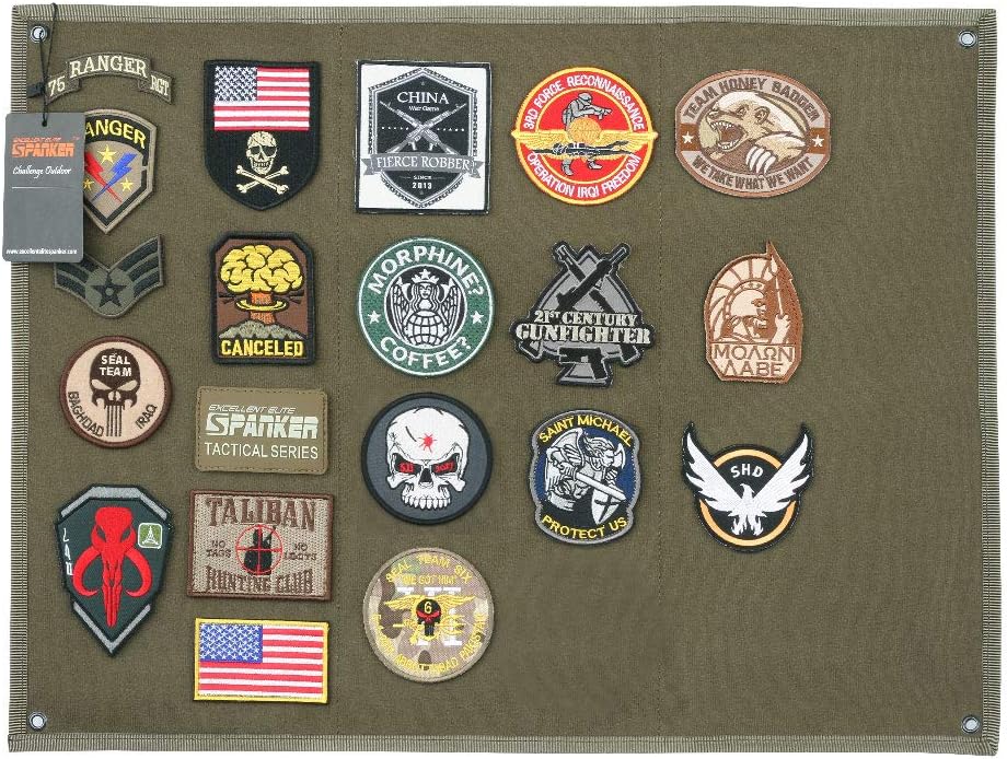 EXCELLENT ELITE SPANKER Tactical Patchs Display Board Foldable Military Patch Holder Panel (Black, S)