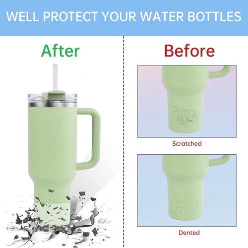 Turmaster 1Pcs Silicone Boot for Stanley 40 oz Quencher Tumbler, Silicone Cups Sleeve for Stanley IceFlow 20oz 30oz, Stanley Cup Accessories, Protective Cover for Water Bottle Bottom(Clear)