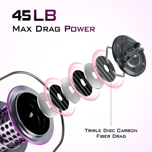 THKFISH Saltwater Spinning Reel 10000 Surf Fishing Reels Saltwater,13 +1 BB,45LB Max Drag,Ultra Smooth Heavy Duty Reel with CNC Aluminum Spool Reels for Long Cast