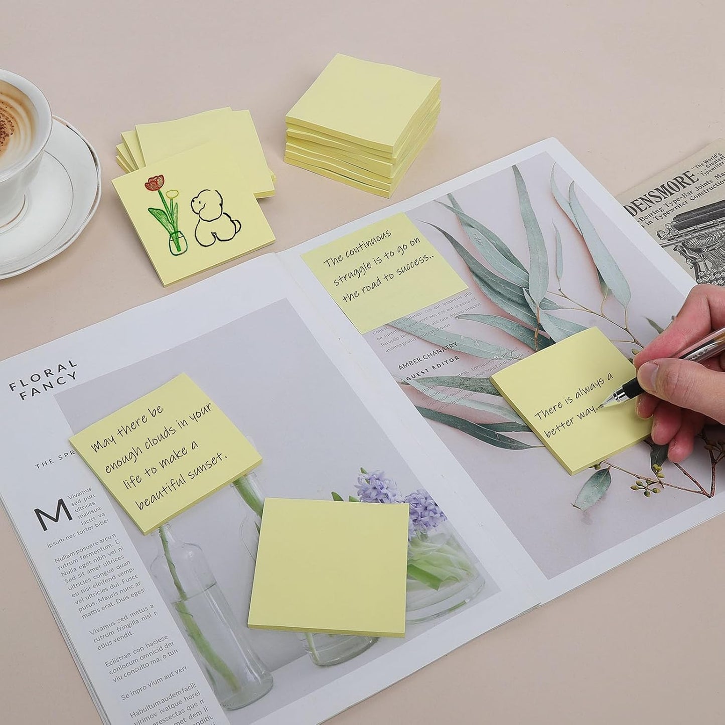 (24 Pack) Sticky Notes 3x3 in Yellow Sticky Pads, Strong Adhesive, Clean Removal, Recyclable, Self-Stick Note Pads Easy to Post for Home, Office, Notebook