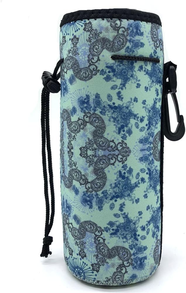Water Bottle Carrier,Insulated Neoprene Water Gym Travel bottle Holder Bag Protector Sleeve Case Pouch Cover 0.6L or 0.75L, Great for Stainless Steel and Plastic Bottles (BLUE)