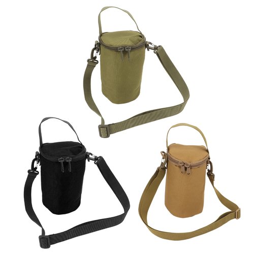 MOUMOUTEN Gas Cylinder Cover, Camping Gas Lamp Lights Handle Bags Double Zipper Portable Propane Tank Carrying Bag Multifunctional Pouch with Shoulder Strap for Camping Hiking(Black)