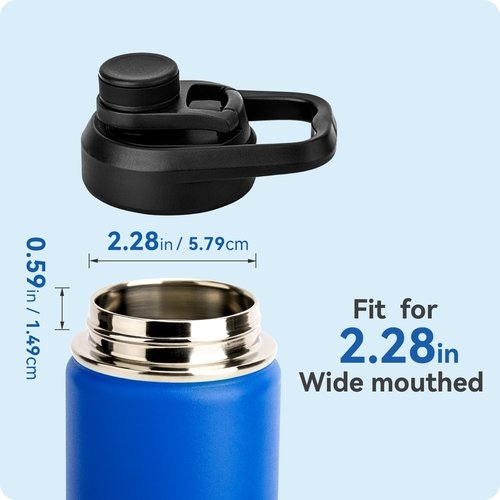 Prurex Wide Mouth Spout Lid for Hydro Flask 12-64 oz & More | Compatible Replacement Chug Lid for 2.28" Inner Diameter Bottles - Durable, BPA-Free & Leak-Proof（1 Pack）