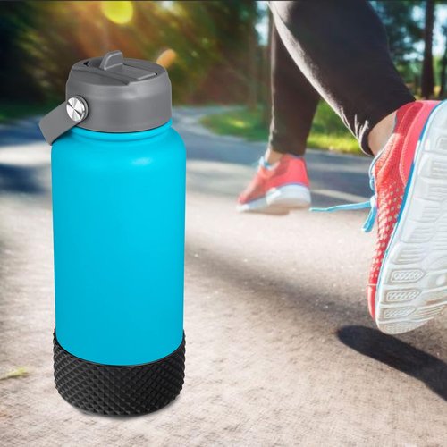 FLORAPELL Boot for Stanley/Hydro Flask 12 16 18 20 21 24 32 40 oz Water Bottle, Silicone Hydroflask Boots Protective Bottom Sleeve Cover for Hydro Water Bottles (Black, Fits 12 to 24 oz Bottles)