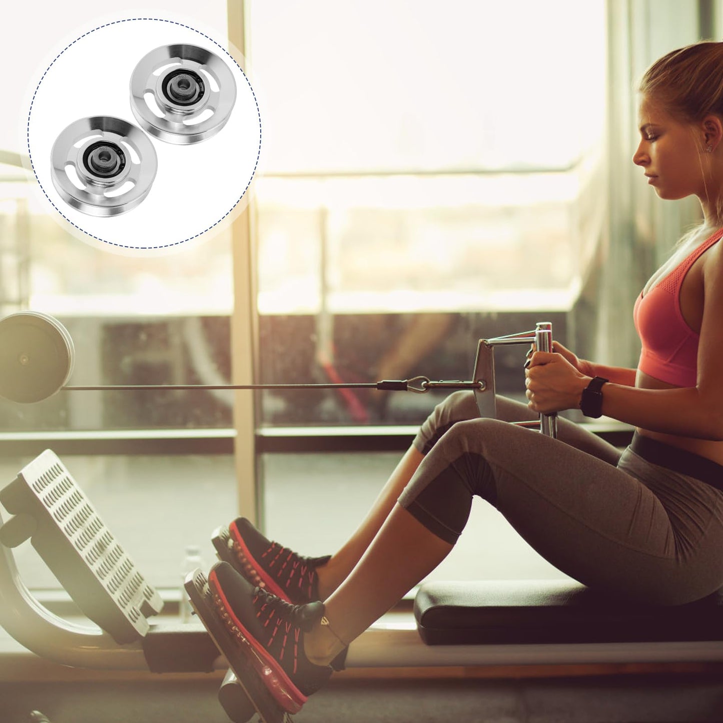 Exercise Pulley Replaceable: 10 Pcs Gym Pulley, Lifting Pulley Wheel Pully Pulley System Wheel Pulley Gym Wear Resistant Fitness Equipment Aluminum Alloy Cable