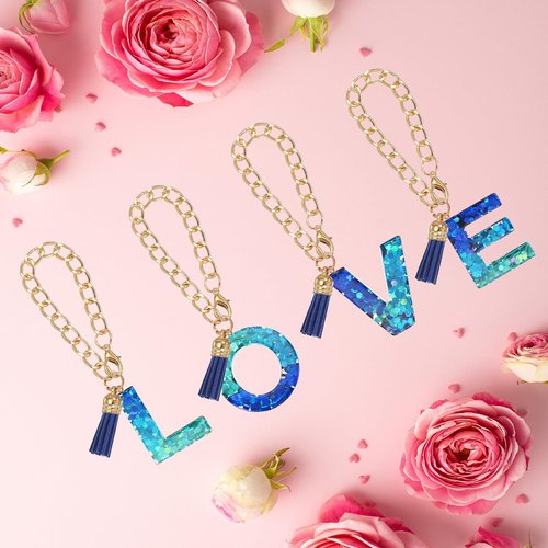 PATIKIL Letter Charm for Stanley Tumbler Cup, Cute Initial R Charm Accessories for Stanley Tumbler Handle Keychain Personalized Charm for Women, Blue