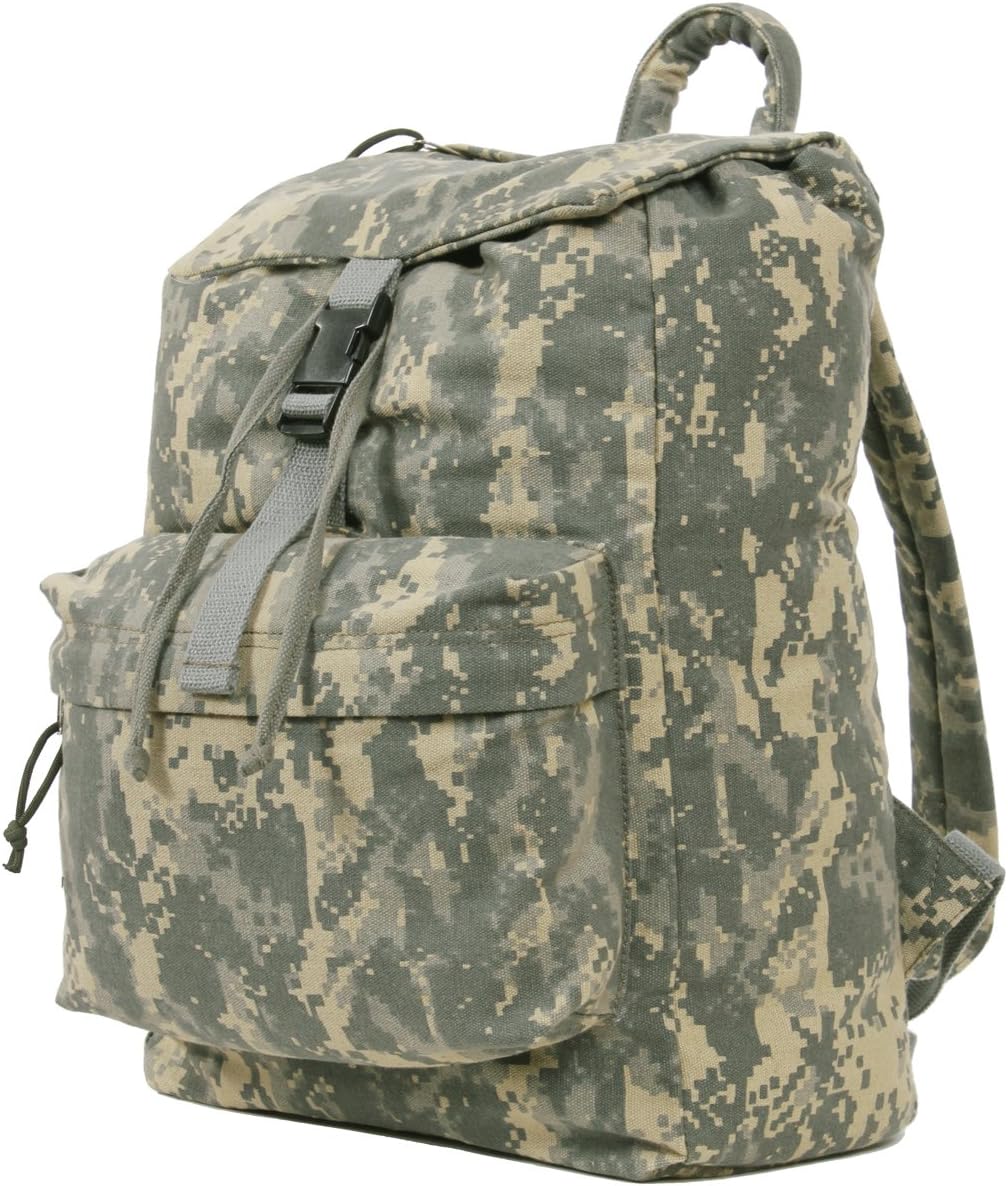 Rothco Canvas Daypack – Heavy-Duty Cotton Canvas Backpack for Hiking, Camping, Traveling, and Daily Use – 34L Capacity