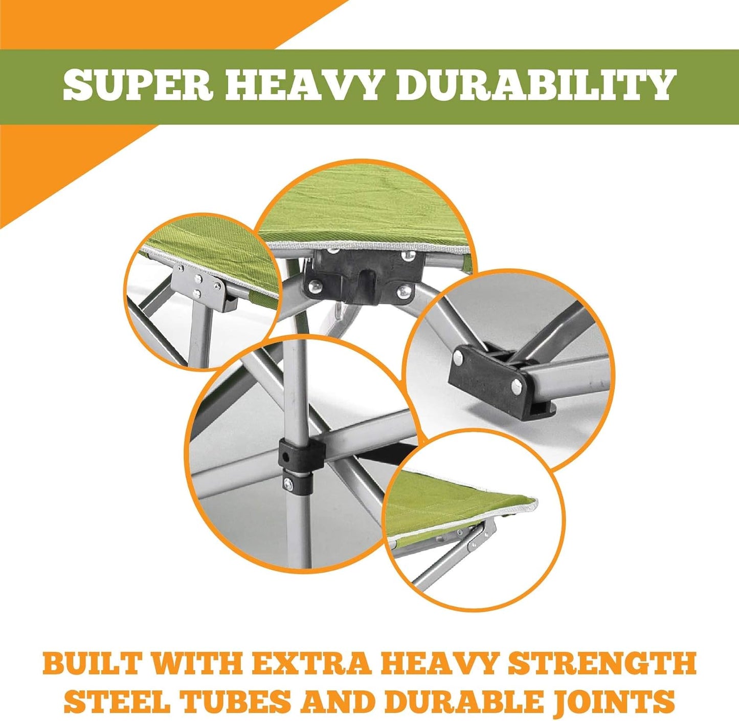 Alpcour Folding Camping Cot – Extra Strong Single Person Small-Collapsing Bed in a Bag w/Pillow for Indoor & Outdoor Use – Deluxe Comfortable Extra Heavy Duty Design Holds Adults & Kids Up to 440 Lbs