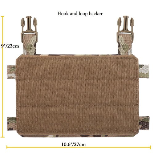 GYDEHUTJ Molle Placard Hoop and Loop Front Flap Hanging Panel for Tactical Chest Rig Huntting Vest Plate Carriers