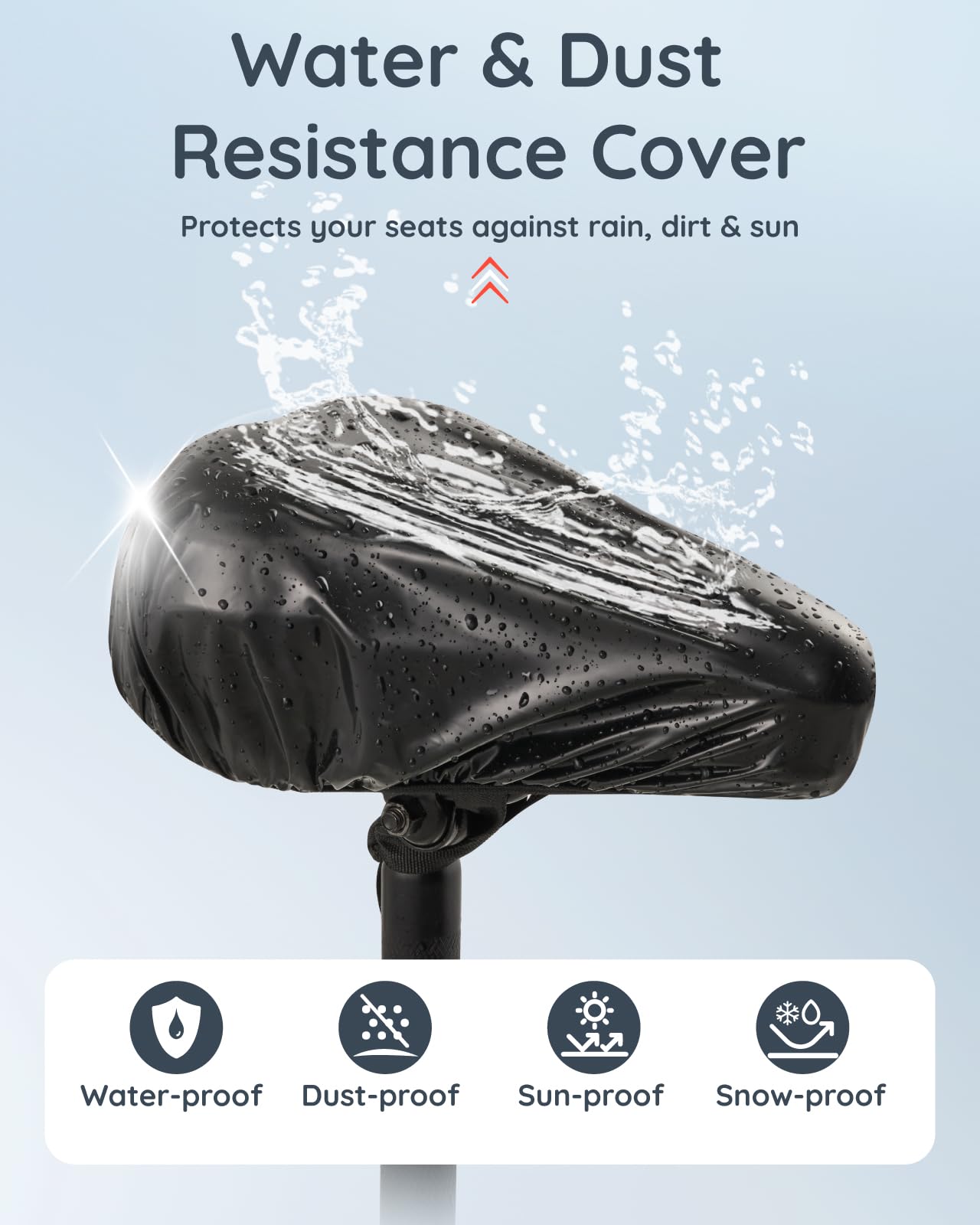 Fitense Bike Seat Cushion, Comfort Bike Seat Cover for Men Women, Exercise Bicycle Seat Cushion Padded Cover Compatible with Peloton, Mountain Stationary Bikes,Black