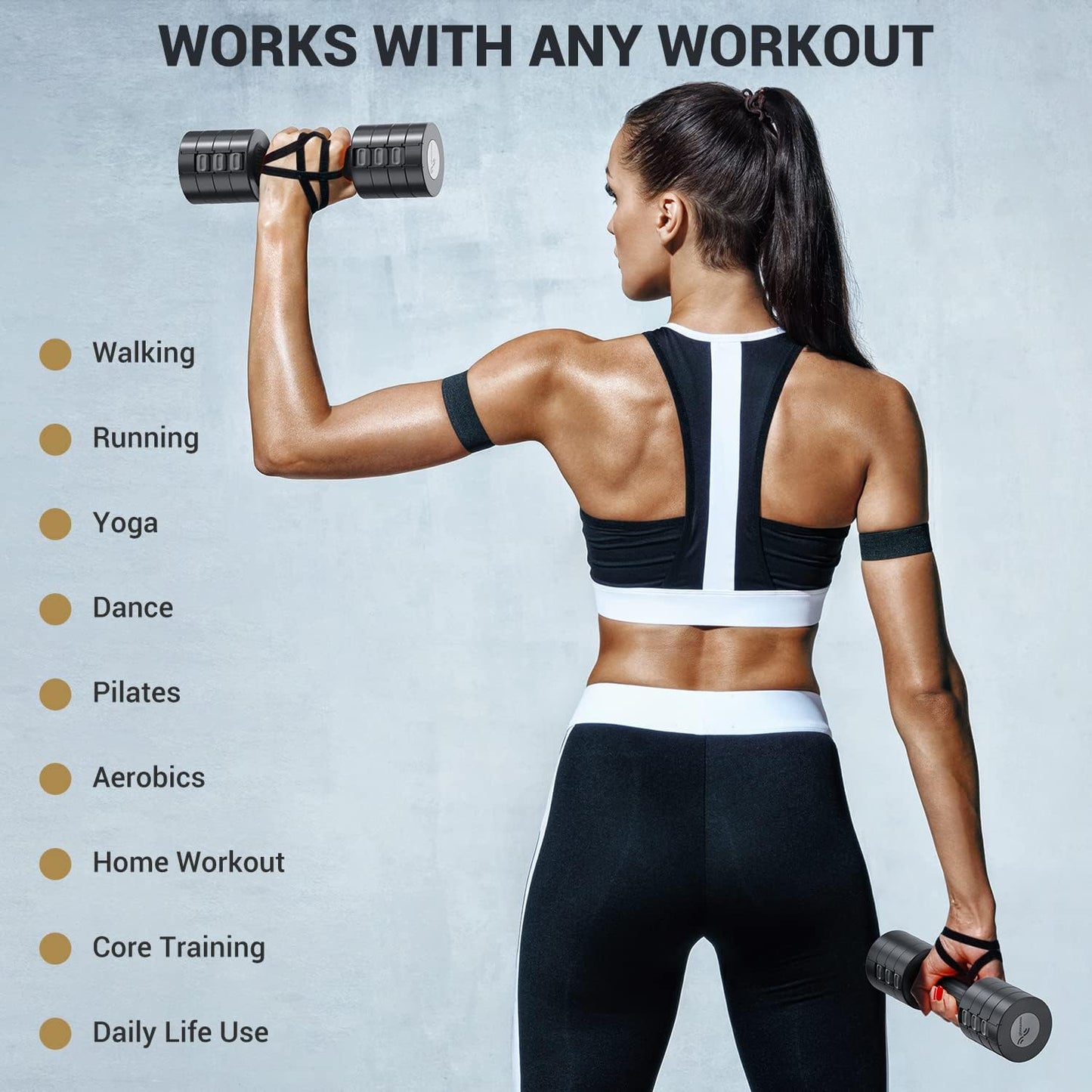 Exercise Bike with Dumbbells Set