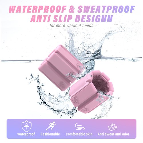 Wrist Weights, Ankle Weights for Women, Hand Weights and Leg Weights Set of 2 (1Lbs Each) Adjustable Comfort Fit, Weights for Women at Home, for Pilates, Yoga, Dance, Running, Gym, Aerobics, Walking
