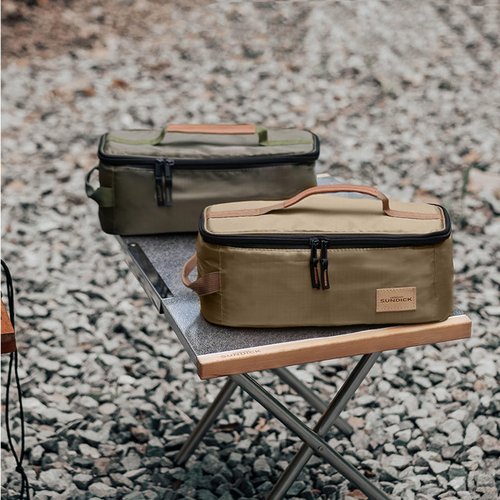 Azarxis Camping Travel Cooking Utensils Organizer Bag Cookware Storage Bag Portable Small Stuff Case for Storing Flatware Cutlery Digital Accessories Cosmetics Makeup Brushes (Dark Green)