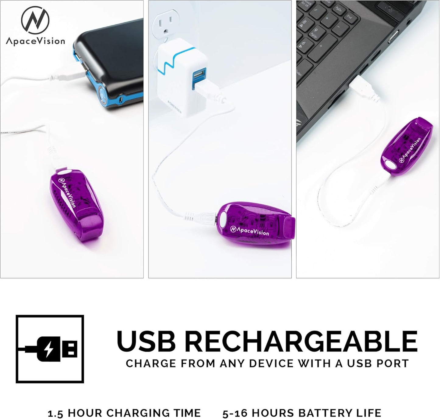 EverLightFX USB Rechargeable LED Safety Light (2 Pack) by Apace - Super Bright Bike Tail Light Works Brilliantly as Running Light for Joggers, Pets, Bicycle Strobe or Rear Clip On Lights