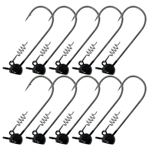 Reaction Tackle Stand-Up Shaky Head Jig, Size: 1/8oz. 4/0 10pk, Black