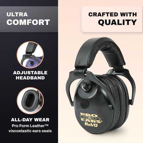 Child-Sized Pro Ears ReVO Electronic Earmuffs - NRR 25 Hearing Protection with DLSC Technology