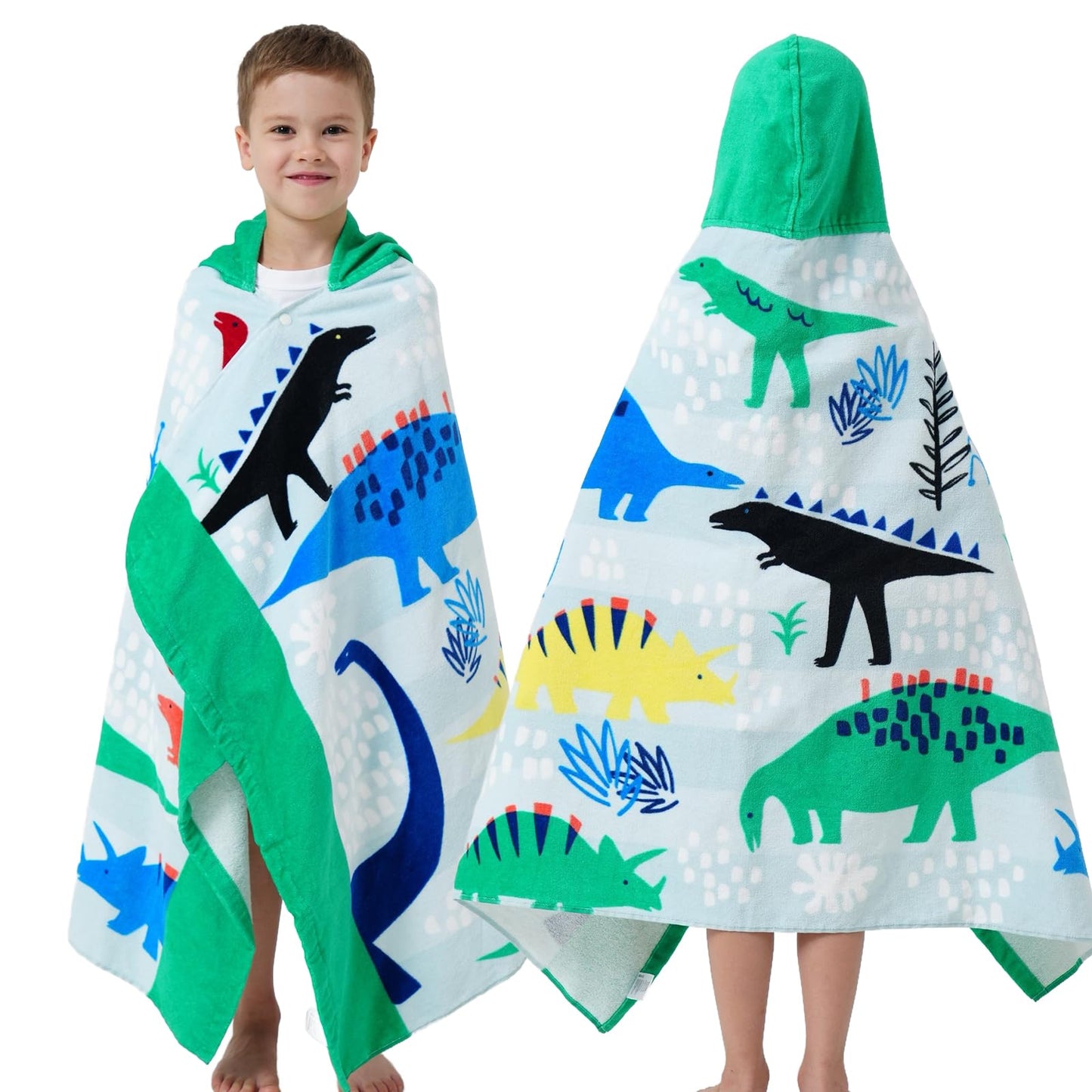 Bavilk Kids Bath Towels, Kids Towel Girls Boys Hooded Beach,Bathroom,Pool Swim Towels 30 × 50 INCH Large Size Ultra Absorbent Cute Cartoon Animal Full Vitality 100% Cotton Wearable Wrap for Child