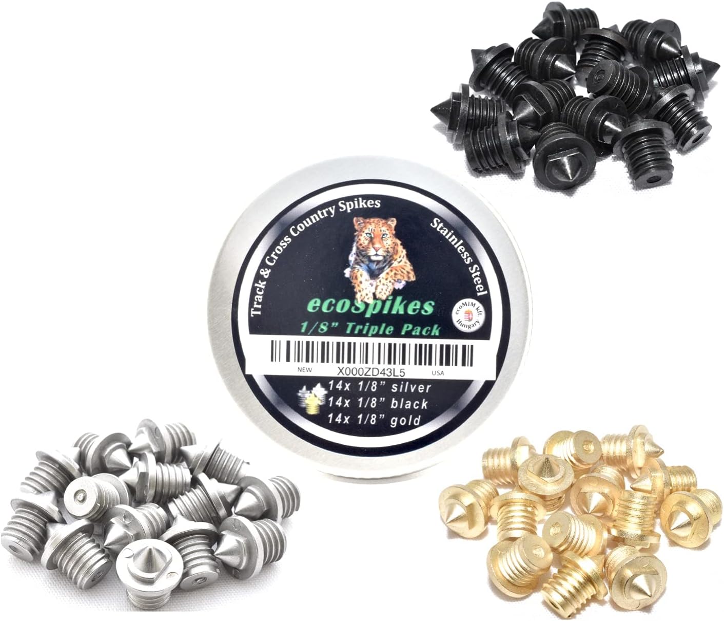 Triple Pack - 1/8 inch Steel Track and Cross Country Spikes