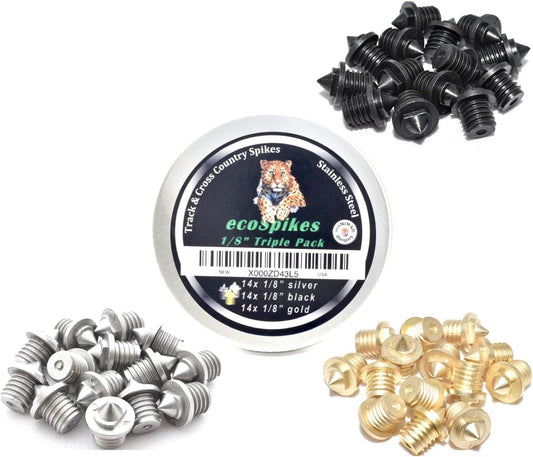 Triple Pack - 1/8 inch Steel Track and Cross Country Spikes