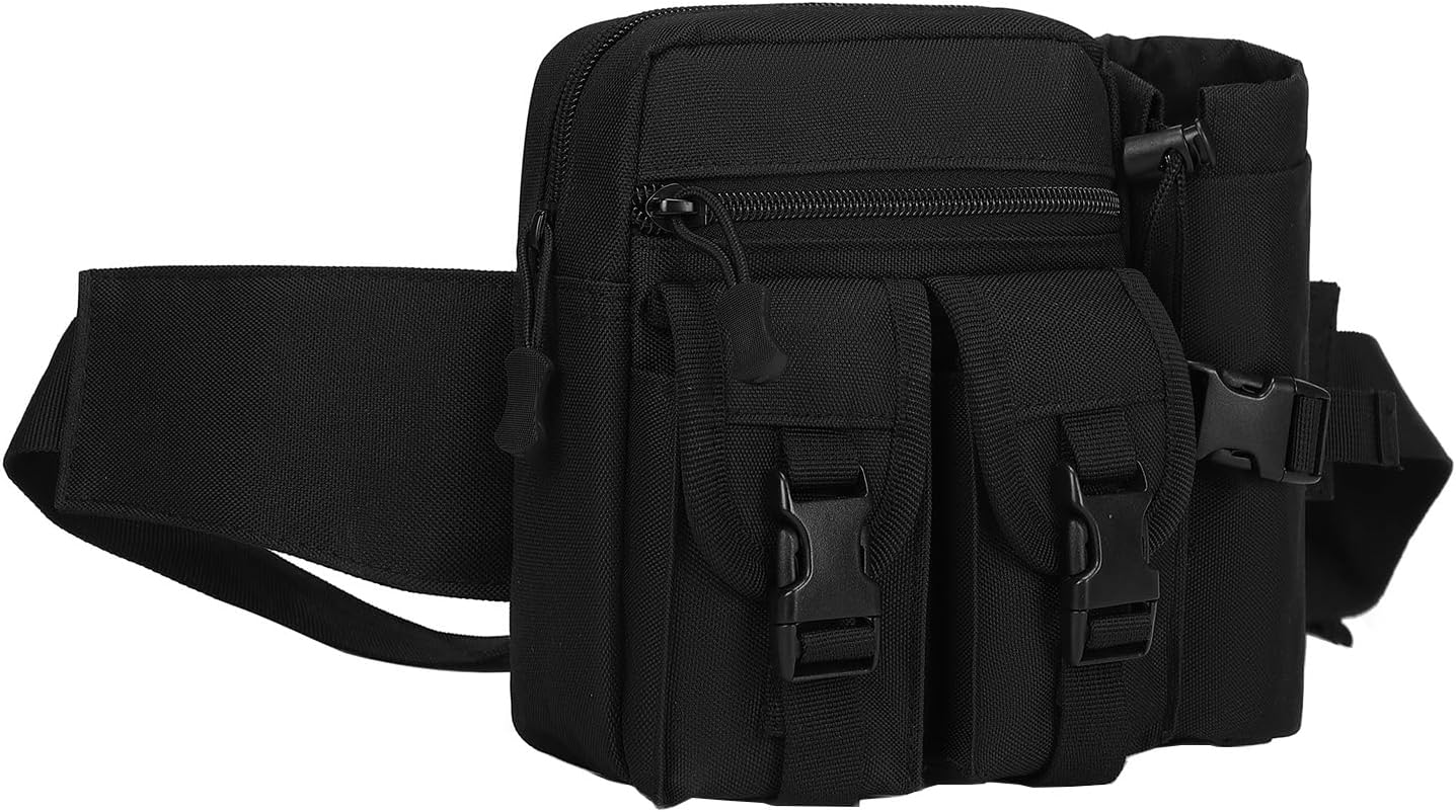 Tactical Fanny Pack with Water Bottle Holder - ArcEnCiel Outdoor Waist Bag for Fishing