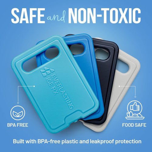 Reusable XL Slim Ice Packs for Lunch Boxes with Handle (4 Pack) BPA Free Freezer Packs | 6.5 x 4.5 in | Long Lasting Ice Pack for Insulated Bags, Picnic, Travel, and More