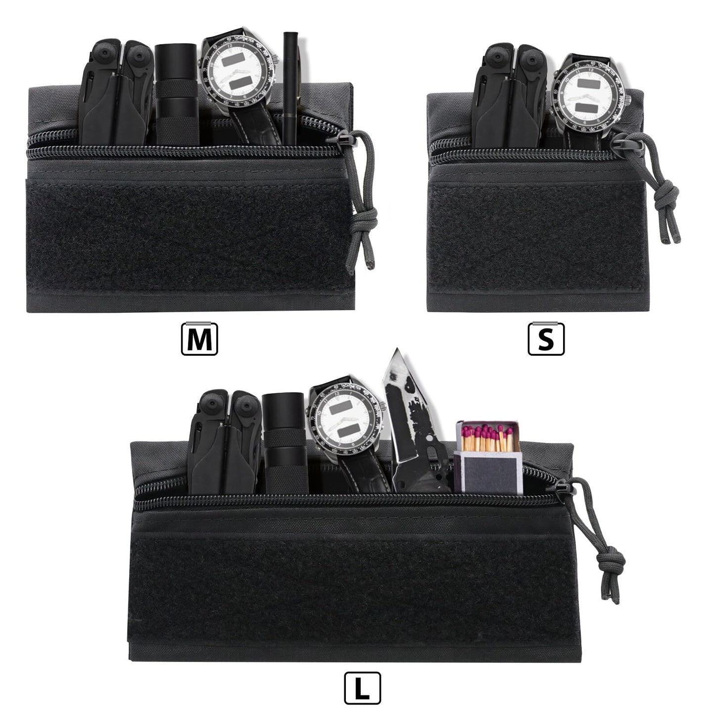 Qavctw Tactical Admin Pouch Bag with Hook and Loop Tool Storage Bag Snack Pouch Candy Bag Hanging Pouches Backpack Accessory Pouch
