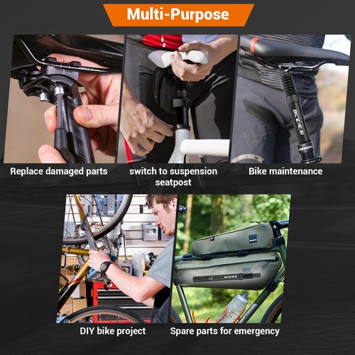BICYCGEAR Suspension Seatpost 27.2/30.4/30.9/31.6 Bike Seat Posts with Suspension Headless Bicycle Seat Shock Absorber Lightweight for E Bike BMX Road City Bike Replacement Component Parts