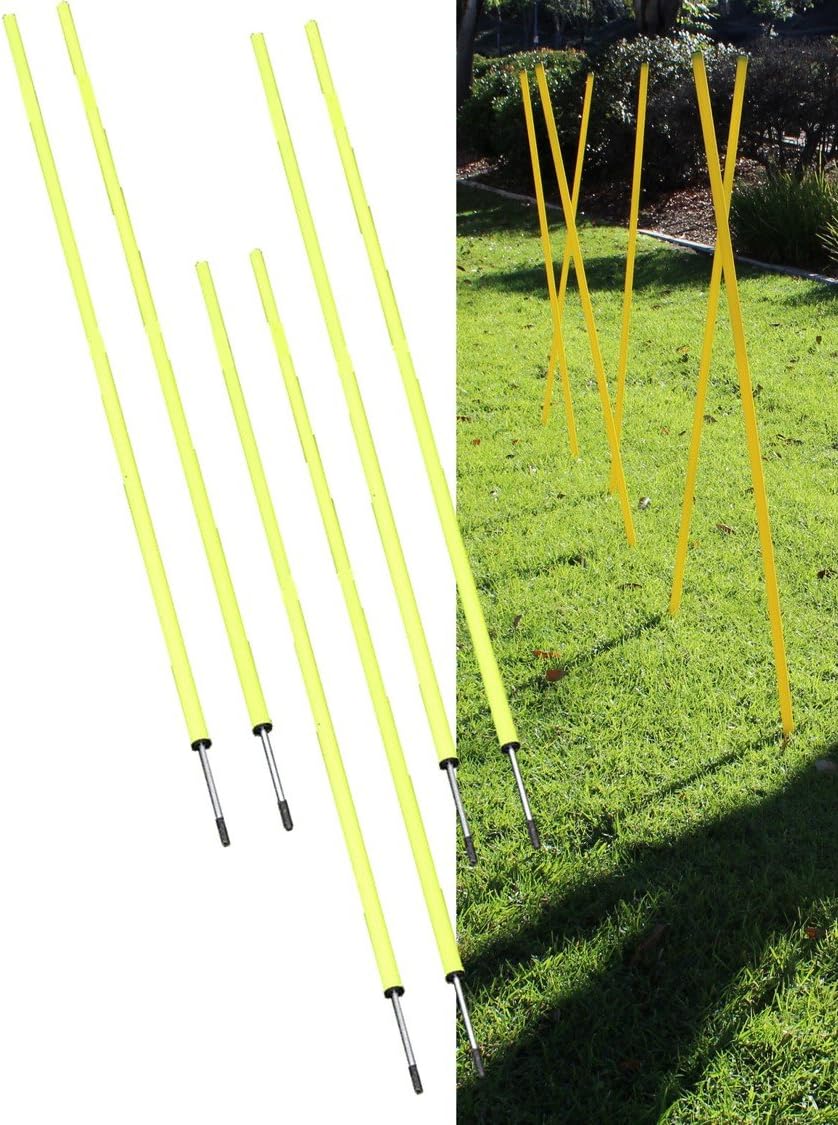 BlueDot Trading Soccer Agility Poles | Telescopic, Fixed & Collapsible Options (4, 6, 8 Piece Sets) Speed Training Poles for Agility Drills, Outdoor Games, Football & Sport Training Equipment