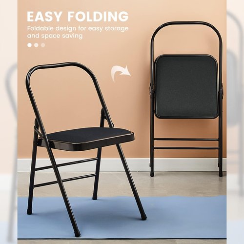 Yoga Auxiliary Chair Headstand Bench Backless Portable Folding Workout Core Chair for Flexibility and Strength Training