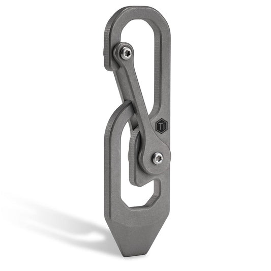 KeyUnity KU04 Titanium Carabiner Keychain Tool, Quick Release Carabiner with Pry Bar Function for Everyday Carry