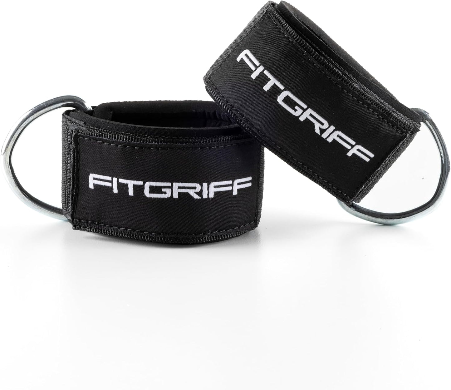 Fitgriff® Ankle Straps V2 for Cable Machine (2 Pieces) - Gym Workout Equipment - Leg Pulley Attachment, Kickback Straps