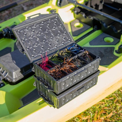 YakAttack TracPak Tray – 4x2 Half-Depth Insert | 8-Compartment Storage Trays for TracPak Box | 2 Pack with Stacking Tabs | Kayak Tackle & Tool Organizer | Made in USA