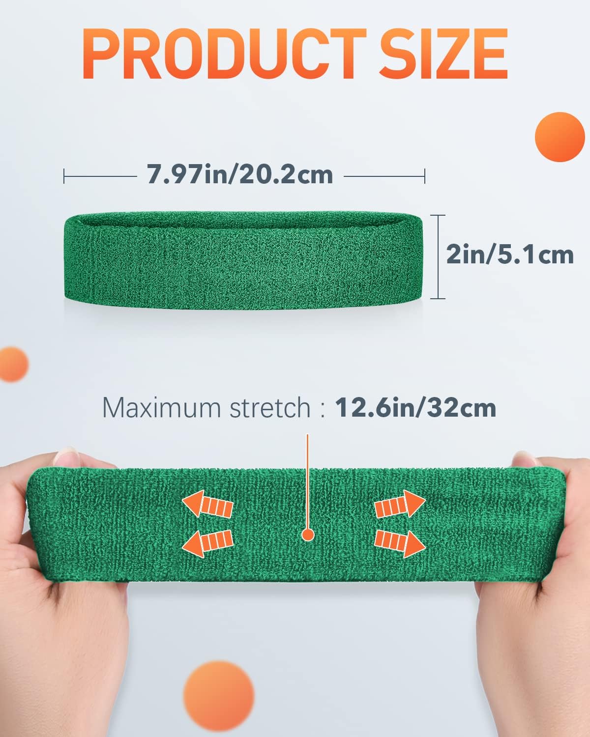 Tanluhu Sweatbands Sport Headbands for Working Out, Execise, Tennis, Basketball, Running - Terry Cloth Athletic Sweat Cotton Headband Outdoor for Men & Women