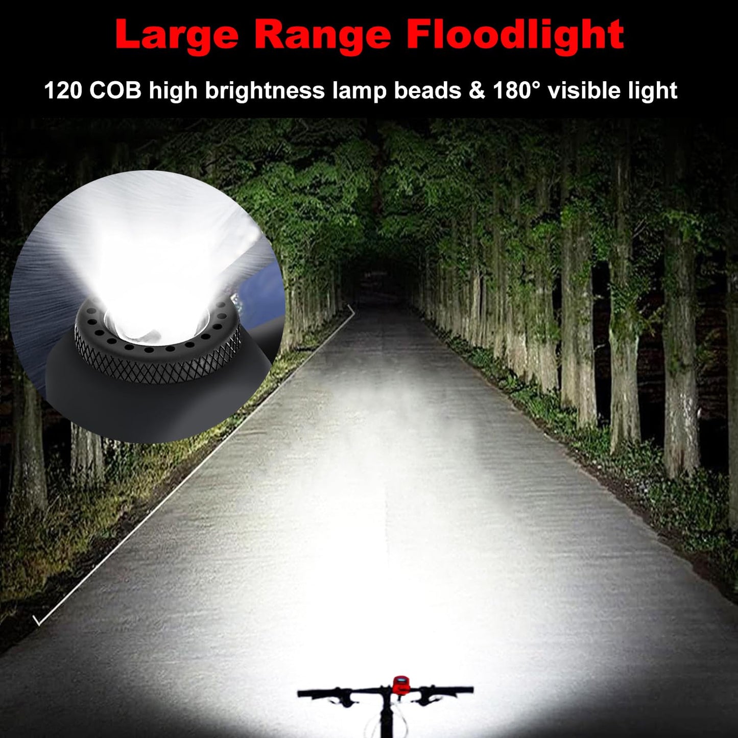 AaiLucky Electric Bike Horn and Bike Light 2 in 1, 110dB Bicycle Horn Rechargeable Bicycle Scooter Headlight for Night Riding, Bicycle Light with Horn for Adults Kids, 5 Sound Modes, Waterproof