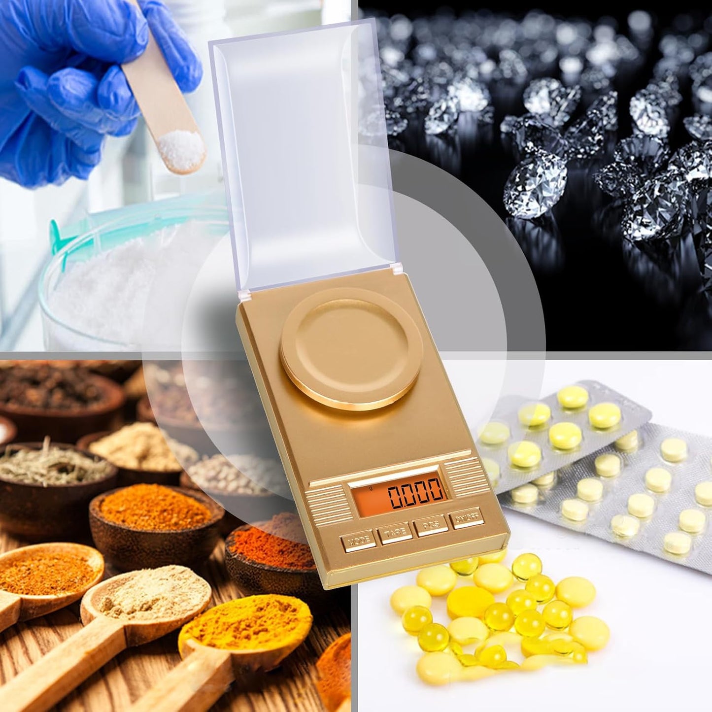 Fuzion Milligram Scale 50g/ 0.001g, Portable mg Scale with LCD Backlit, Tare, Digital Jewelry Scale, Microgram Scale for Powder, Gold, Gem, Reloading, Batteries Included