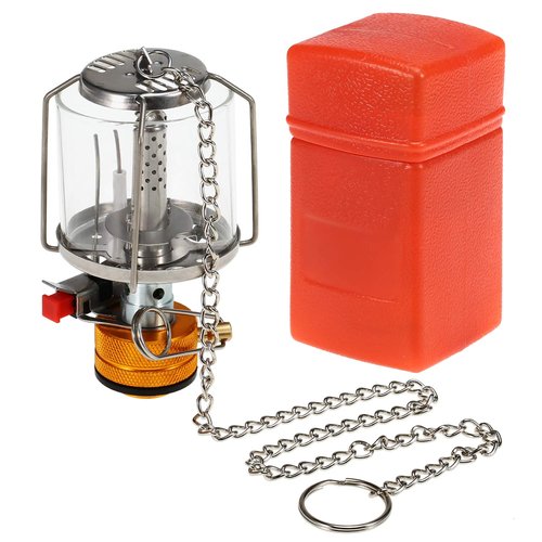 Steam lamp,YIWENG Outdoor Portable Camping Gas Lantern Piezo Ignition Mini Gas Tent Lamp Light with 3 Mantles and Adapter