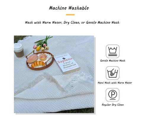Mrchrogge Extra Large Picnic Outdoor Blanket, 70''x 70'' Foldable Blankets Gingham Zuktcr Picnic Mat for Beach, Camping Grass Lawn (Khaki)