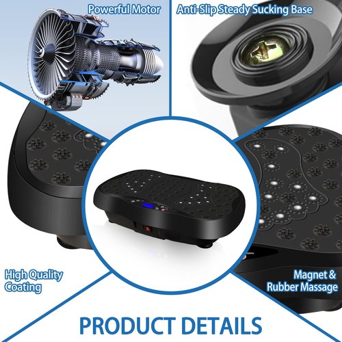 Vibration Plate Exercise Machine with Remote Control, Vibration Platform, Whole Body Workout Machine, Fitness Machine, Foots Massage, Pain Relief, Home Office