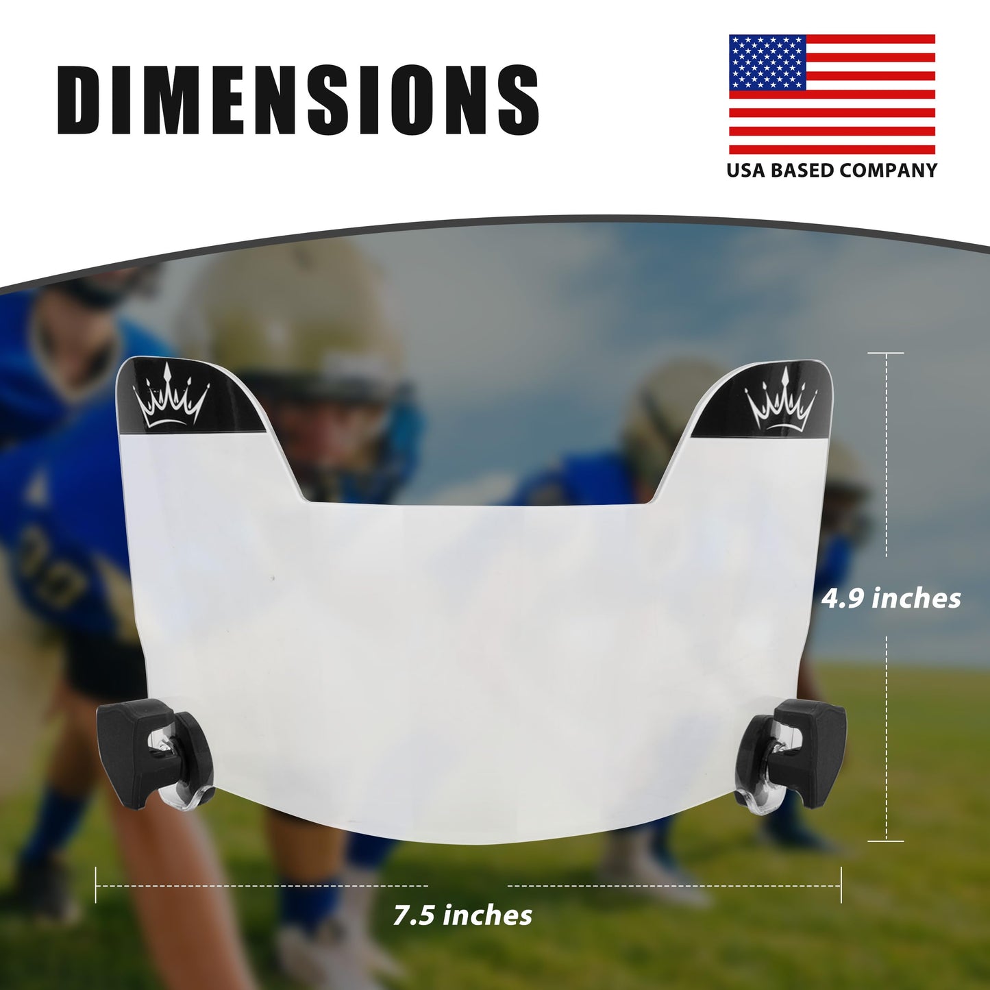 JONSTYN Football Visor with Anti-Fog Clear Shield, 15 Stickers & Storage Bag | Scratch-Resistant, Polycarbonate, Anti-Reflective, Durable & Easy to Install | Universal Fit for Youth & Adult Helmets